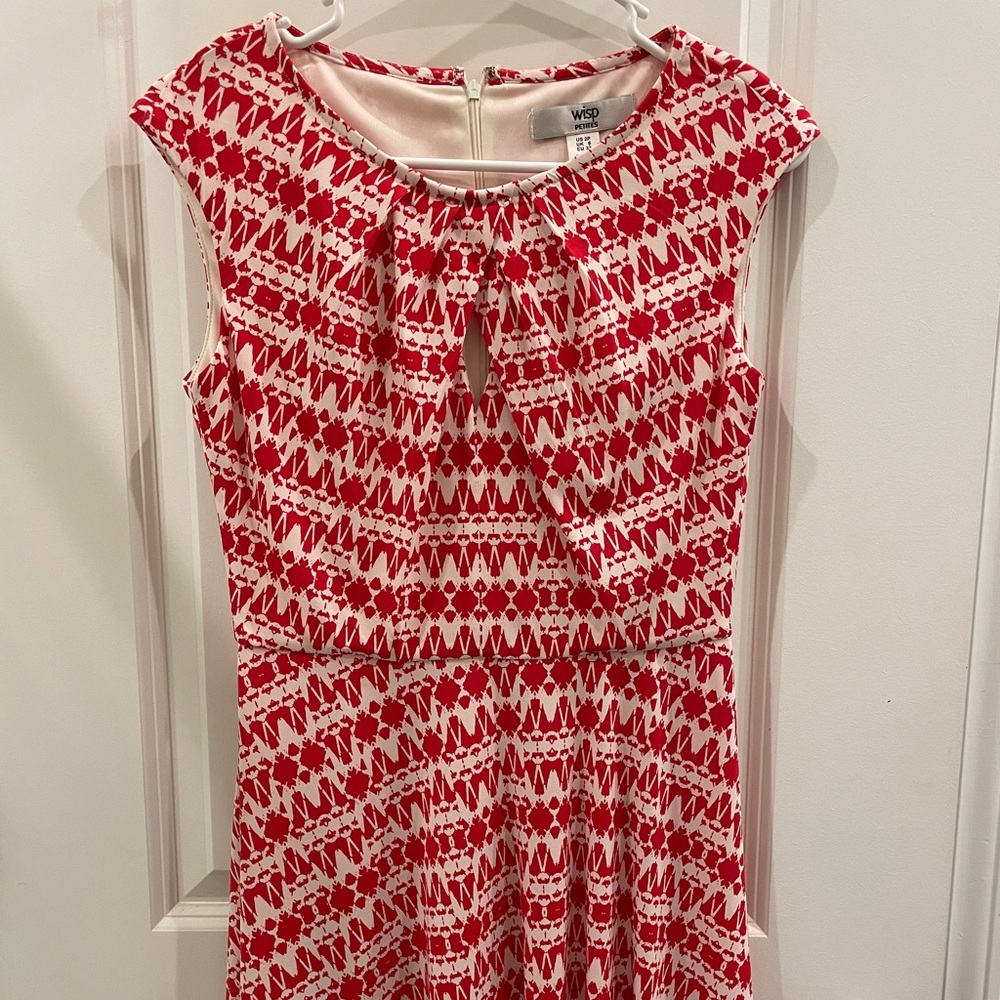 Wisp petite flowy red and white dress.